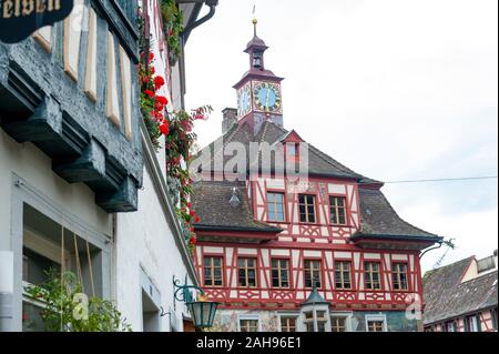 Stein Am Rhein, Schweiz - Oktober 2019: Historische Gebäude Rathaus, Verwaltung Rathaus von Stein Am Rhein, Schweiz. Stockfoto