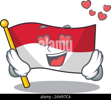 Verlieben niedlich Flagge Monaco Blättern cartoon Maskottchen design Stock Vektor