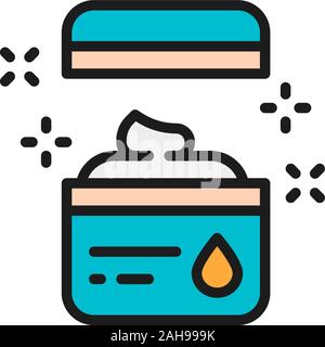 Vaseline, petrolatum, Körpercreme, tattoo studio Zubehör flachbild Color Line Symbol. Stock Vektor
