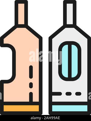 Einweg Nadelspitze für Tattoo Nadeln flach Farbe Symbol Leitung. Stock Vektor