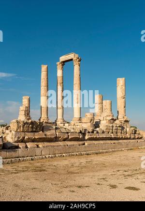 Ruinen, Säulen, Tempel des Herkules, Zitadelle von Amman, Amman, Jordanien Stockfoto