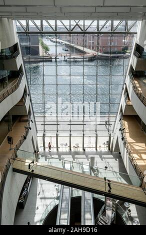 Moderne Erweiterung Black Diamond, Innenansicht, die Dänische Königliche Bibliothek, Kopenhagen, Dänemark Stockfoto