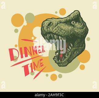 Abendessen Zeit Banner. Cartoon Vector Illustration. Stock Vektor