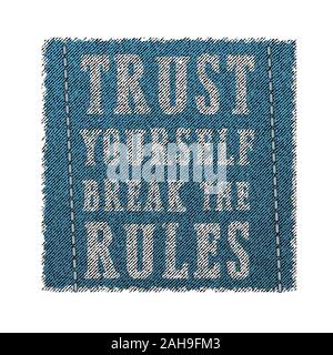 Slogan brechen alle Regeln. Grunge Design. Stock Vektor