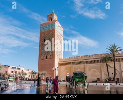 Kasbah Moschee in der alten Kasbah in Marrakesch, am Place Moulay, Royal District, Marrakesch, Marokko. Stockfoto