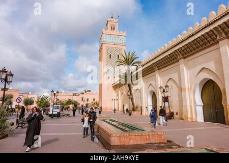 Kasbah Moschee in der alten Kasbah in Marrakesch, am Place Moulay, Royal District, Marrakesch, Marokko. Stockfoto