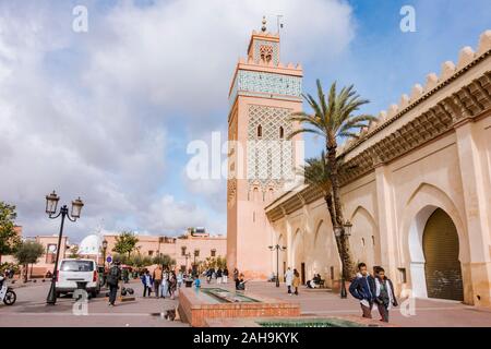 Kasbah Moschee in der alten Kasbah in Marrakesch, am Place Moulay, Royal District, Marrakesch, Marokko. Stockfoto