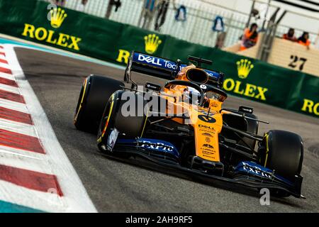 UAE/Abu Dhabi - 29/11/2019 - #55 Carlos Sainz (SPA, McLaren, MCL34) während des RP2 vor, für die die Vereinigten Arabischen Emirate Grand Prix Stockfoto