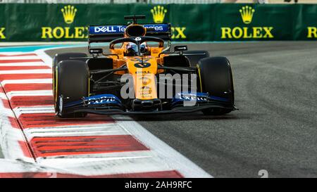 UAE/Abu Dhabi - 29/11/2019 - #55 Carlos Sainz (SPA, McLaren, MCL34) während des RP2 vor, für die die Vereinigten Arabischen Emirate Grand Prix Stockfoto