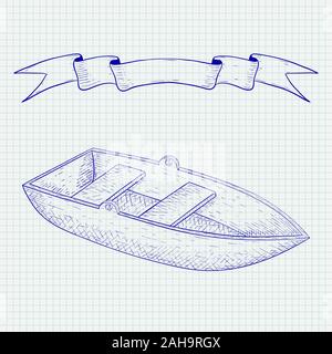 Boot. Hand Skizze gezeichnet Stock Vektor