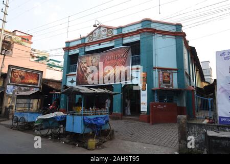 Sri Durga Chabighar. Shyama Charan Rakshit Straße. Chandan Nagar, Hooghly, West Bengal. Indien. Stockfoto