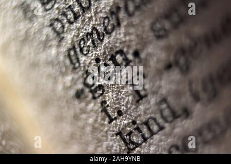 Wort 'Gen' auf Buch Seite gedruckt, close-up Stockfoto