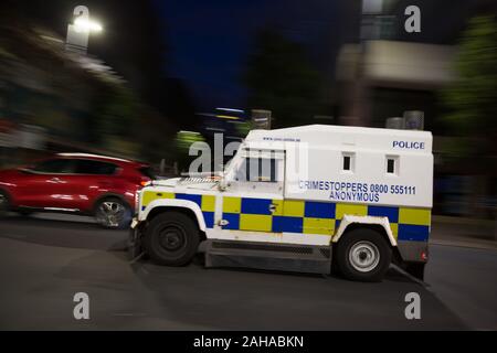 13.07.2019, Belfast, Nordirland, Großbritannien - gepanzerte Streifenwagen der Polizei von Nordirland, jetzt vermischt. 00 A 190713 D 278 CAROEX. J Stockfoto