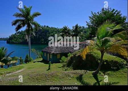 04.08.2019, Baracoa, Guantanamo, Kuba - Baracoa. Die Stadt mit über 50.000 Einwohnern wurde im Jahr 1511 gegründet und ist die älteste Siedlung in Kuba. Blick auf Stockfoto