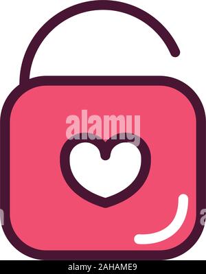 Happy Valentines Tag offenes Schloss Herz liebe romantische Gefühl Symbol Vektor illustration Stock Vektor