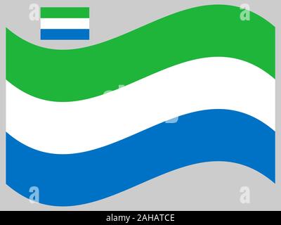 Welle Sierra Leone Flagge Vektor Illustration eps 10 Stock Vektor