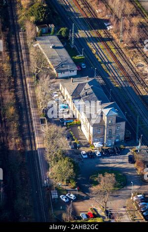 Luftbild, alten Bahnhof, Hattingen, Ennepe-Ruhr-Kreis, Ruhrgebiet, Nordrhein-Westfalen, Deutschland, Bahn, Bahnhof, Stockfoto