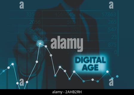 Wort schreiben Text digitale Zeitalter. Business foto Präsentation Einführung des demonstratingal Computer mit anschließender Technologie Stockfoto
