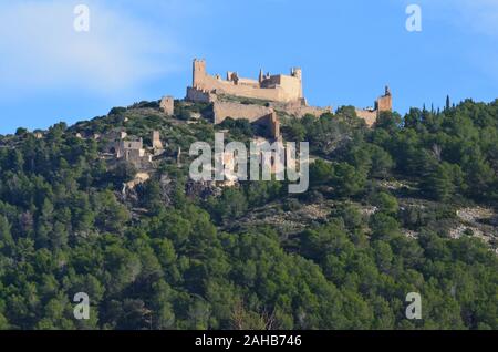 Die Maurische und Templer Burg (10. - 13. Jahrhundert) von Alcala de Xivert, Region Valencia (Spanien) Stockfoto