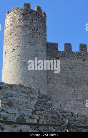 Die Maurische und Templer Burg (10. - 13. Jahrhundert) von Alcala de Xivert, Region Valencia (Spanien) Stockfoto