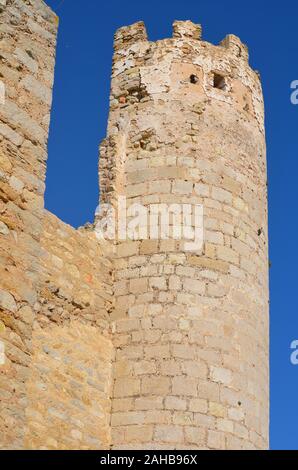 Die Maurische und Templer Burg (10. - 13. Jahrhundert) von Alcala de Xivert, Region Valencia (Spanien) Stockfoto