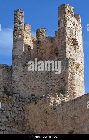 Die Maurische und Templer Burg (10. - 13. Jahrhundert) von Alcala de Xivert, Region Valencia (Spanien) Stockfoto