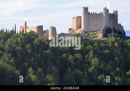 Die Maurische und Templer Burg (10. - 13. Jahrhundert) von Alcala de Xivert, Region Valencia (Spanien) Stockfoto