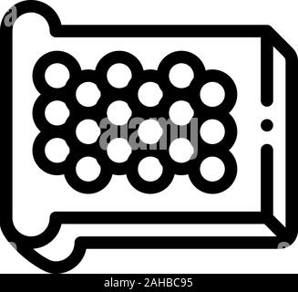 Kaviar auf Brot Symbol Vektor Kontur Abbildung Stock Vektor