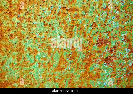 Grün rost Metallplatte. Stockfoto