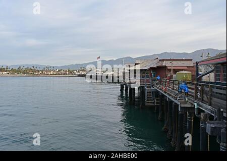 Santa Barbara, Kalifornien - 18. Mai, 2019 Stearns Wharf bei Sonnenaufgang Stockfoto