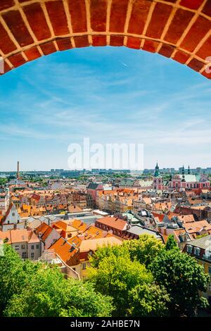 Altstadt das Stadtbild vom Königlichen Schloss Observation Deck in Poznan, Polen Stockfoto