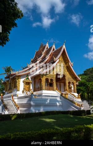 HAW Pha Bang Temple, im Gelände des Königlichen Palastmuseums, Luang Prabang, Laos Stockfoto