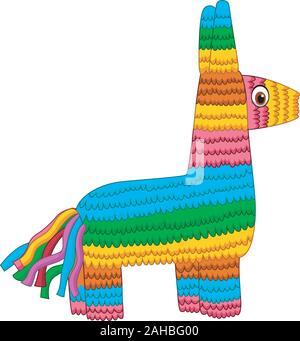 Cartoon bunte Pinata auf weißem Hintergrund Stock Vektor