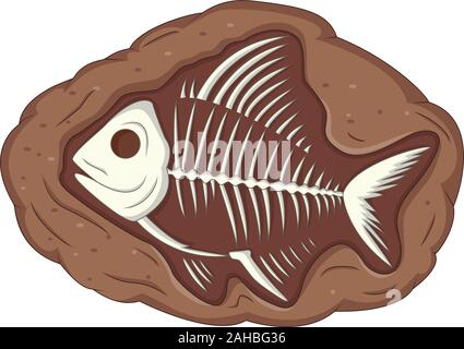 Abbildung: u-Fisch fossiler Stock Vektor