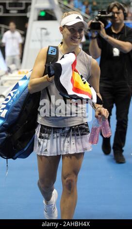 Honolulu, Hawaii, USA. 27 Dez, 2019. Angelique Kerber im Hawaii Open Invitational Tournament Match zwischen Misaki Doi (Japan) und Angelique Kerber (Deutschland) in der Stan Polizeichef-Mitte in Honolulu, HI Michael Sullivan/CSM Credit: Cal Sport Media/Alamy leben Nachrichten Stockfoto