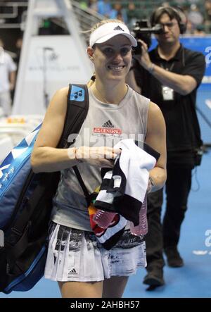 Honolulu, Hawaii, USA. 27 Dez, 2019. Angelique Kerber im Hawaii Open Invitational Tournament Match zwischen Misaki Doi (Japan) und Angelique Kerber (Deutschland) in der Stan Polizeichef-Mitte in Honolulu, HI Michael Sullivan/CSM Credit: Cal Sport Media/Alamy leben Nachrichten Stockfoto