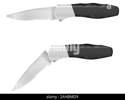 Camping Messer auf einem weißen Hintergrund. Vector Illustration. Stockfoto