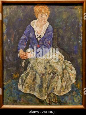 Egon Schiele - Porträt des Künstlers Frau Edith Schiele (1917-18) - Belvedere Museum, Wien Österreich Stockfoto