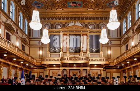 Das Goldener Saal (Goldener Saal) Konzertsaal der Wiener Musikverein. Wien Österreich Stockfoto