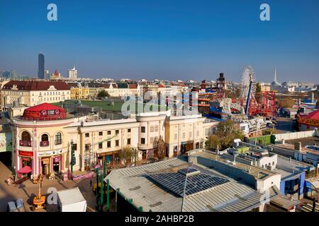 Blick vom Riesenrad Panoramablick auf das Rad. Prater. Die älteste Riesenrad der Welt. Wien Österreich Stockfoto