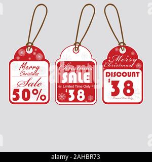 Sammlung von Weihnachten Verkauf Tag promo Rabatt grosse Verkauf, Sonderpreis, Saison EPS 10 Vector Illustration Stock Vektor