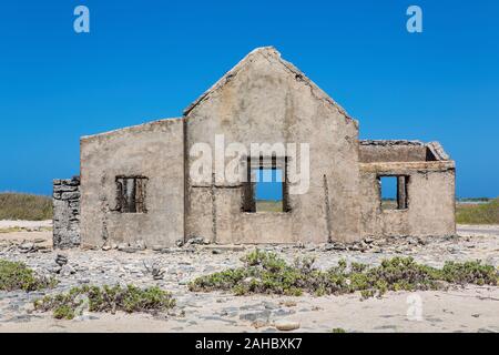 Alte historische home Gebäude wie an der Küste der Insel ruine Bonaire Stockfoto