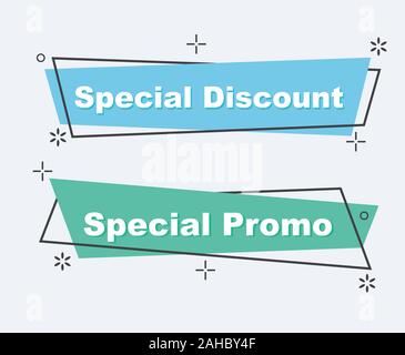 Sammlung von Verkauf Rabatt gestaltete Banner, Embleme, Etiketten, Tags, Ribbon. Flache Bauweise große Verkauf, Sonderpreis, Saison und Banner Vector Illustration Stock Vektor
