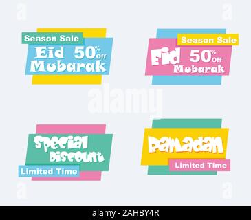 Sammlung von Verkauf Rabatt gestaltete Banner, Embleme, Etiketten, Tags, Ribbon. Flache Bauweise große Verkauf, Sonderpreis, Saison und Banner Vector Illustration Stock Vektor