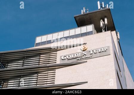 Bukarest, Rumänien - Dec 15, 2019: Hotel Golden Tulip Bucharest, Rumänien. Stockfoto