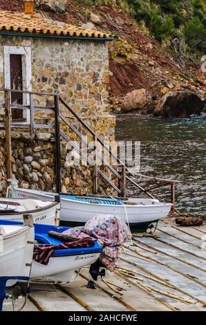 Marine von Port de Valldemossa, Mallorca, Balearen, Spanien Stockfoto