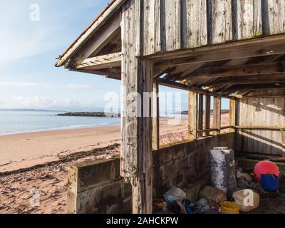 Redpoint Salmon Fishing Station, Redpoint Beach, Wester Ross, Ross-shire, Schottland Stockfoto