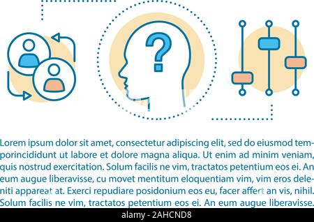Beachten Einstellung Konzept lineare Abbildung. Soziale Interaktion, Meditation, Gedanken zu steuern. Artikel, Broschüre, Zeitschrift Seite. Dünne Linie Symbole mit Tex Stock Vektor