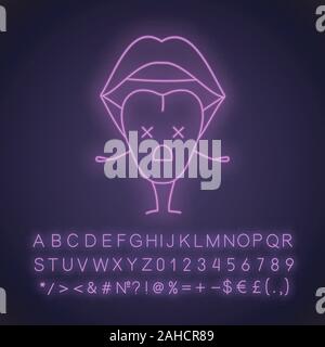 Lächelnd menschliche innere Organe zeichen Neon Licht Symbole gesetzt. Leuchtende Zeichen. Gesundes Herz-Kreislauf-, Verdauungs-, Atmungs-, Fortpflanzungs-, Lymph, Stock Vektor