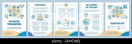 Business ethics Broschüre Vorlage, Layout. Die zentralen Werte. Die soziale Verantwortung der Unternehmen. Flyer, Broschüre, Prospekt print Design. Vektor Seite layo Stock Vektor